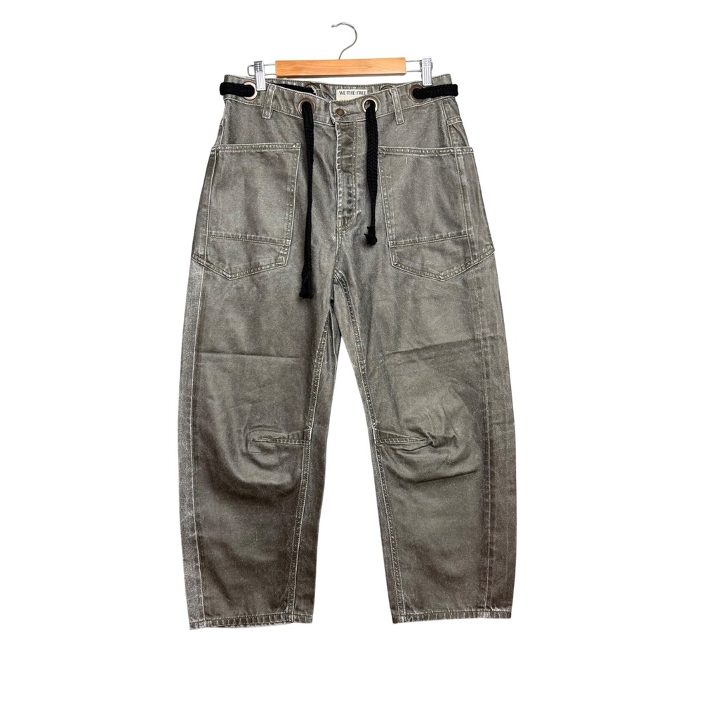 Free People Gray Wide Leg Flare Jeans